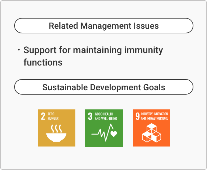Related Management Issues, Support for maintaining immunity functions, SustainabIe DeveIo ment Goals 2 3 9