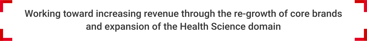 Working toward increasing revenue through the re-growth of core brands and expansion of the Health Science domain