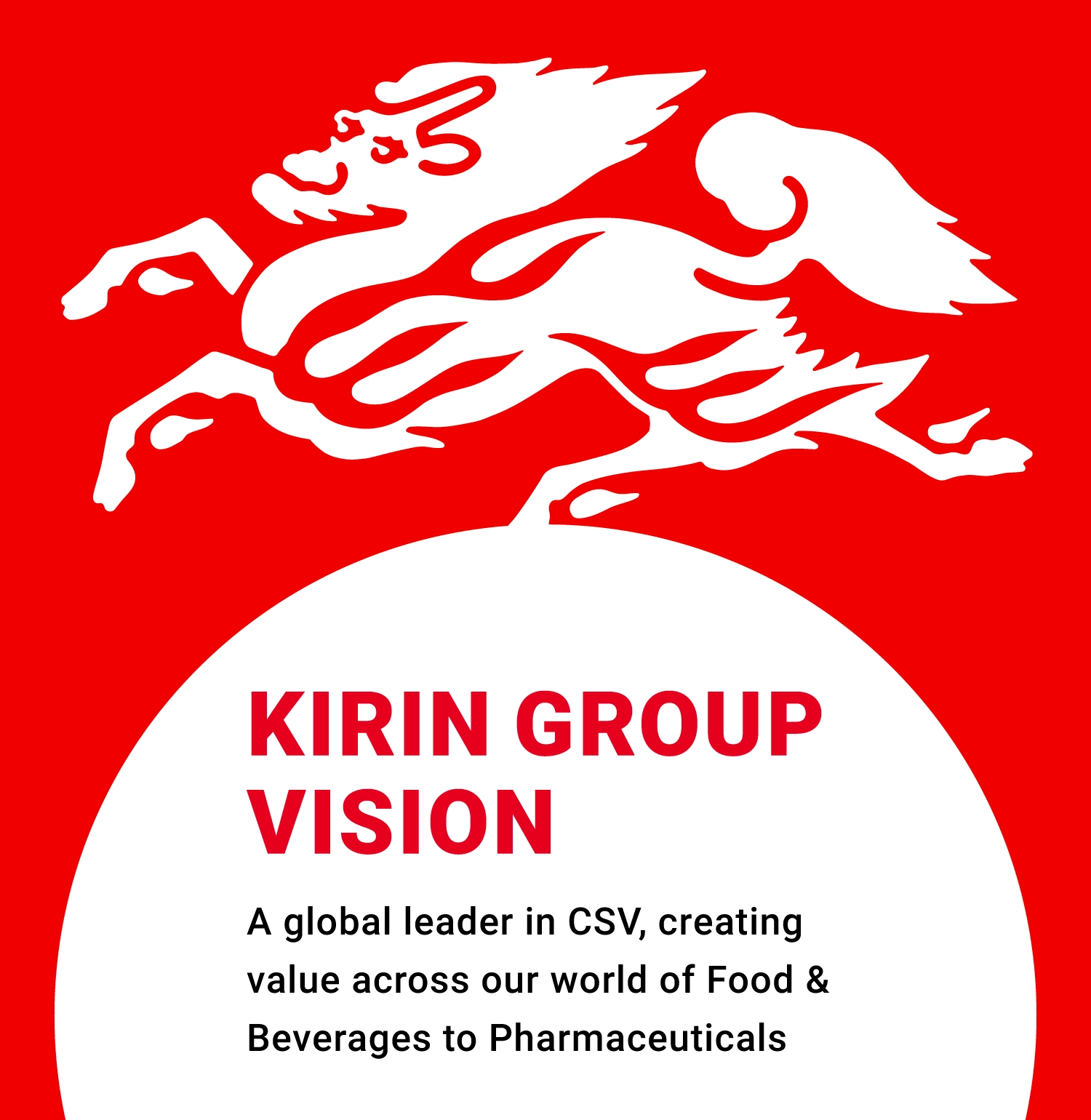 KIRIN GROUP VISION A global leader in CSV, creating value across our world of Food & Beverages to Pharmaceuticals