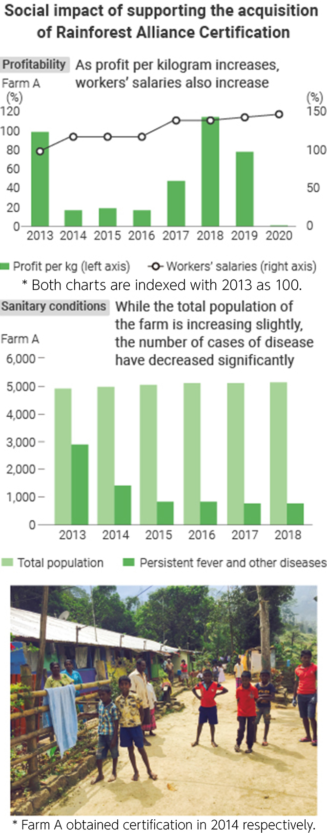 Figure: SociaI impact of supporting the acquisition of Rainforest AIIiance Certification