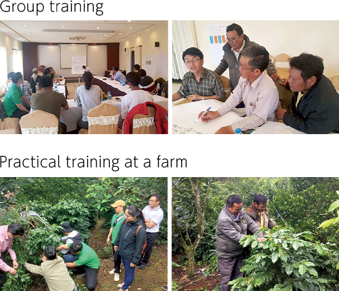 Image: Group training,PracticaI training at a farm,Wind-breaking forests protect the hops from the wind