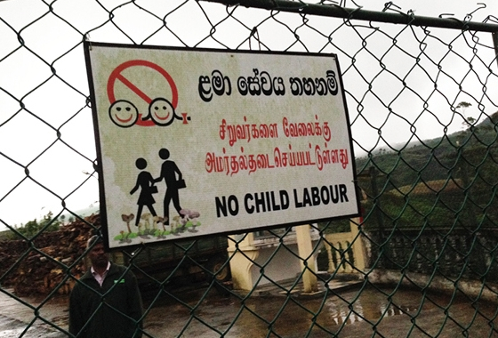 Sign indicating that child labor is prohibited