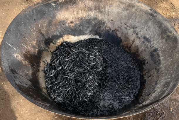Biochar made from grape pruning residues and similar materials