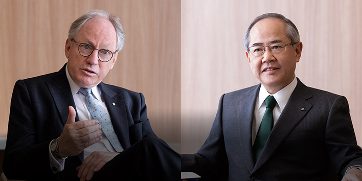 Member of the International Advisory Board Sir Rod Eddington & President & CEO Yoshinori Isozaki