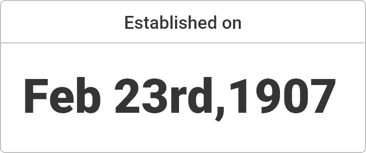 Established on Feb 23rd,1907