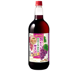 「おいしい酸化防止剤無添加赤ワイン　ジューシー赤　ペットボトル」1500ml 商品画像