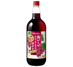 「おいしい酸化防止剤無添加赤ワイン　ふくよか赤　ペットボトル」1500ml 商品画像
