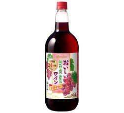 「おいしい酸化防止剤無添加赤ワイン　ペットボトル」1500ml 商品画像