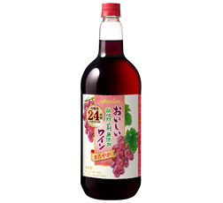「おいしい酸化防止剤無添加赤ワイン　ペットボトル」1500ml 商品画像