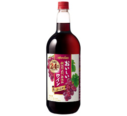 「おいしい酸化防止剤無添加赤ワイン　ふくよか赤　ペットボトル」1500ml 商品画像