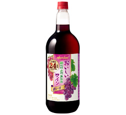 「おいしい酸化防止剤無添加赤ワイン　ジューシー赤　ペットボトル」1500ml 商品画像