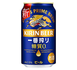 「キリン一番搾り 糖質ゼロ」表面 商品画像