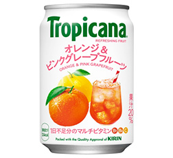 「トロピカーナ リフレッシュフルーツ オレンジ＆ピンクグレープフルーツ」280g・アルミ缶 商品画像