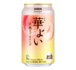 「キリン 華よい 白桃スパークリング」350ml・缶 商品画像